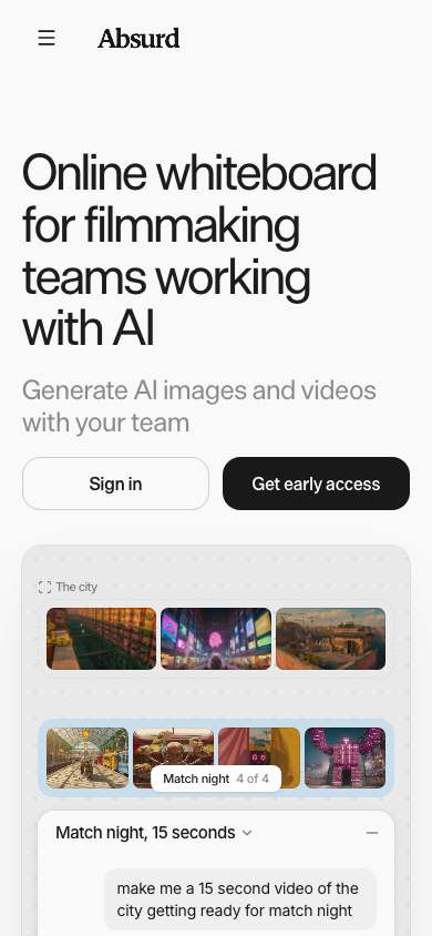 Absurd home page on a phone