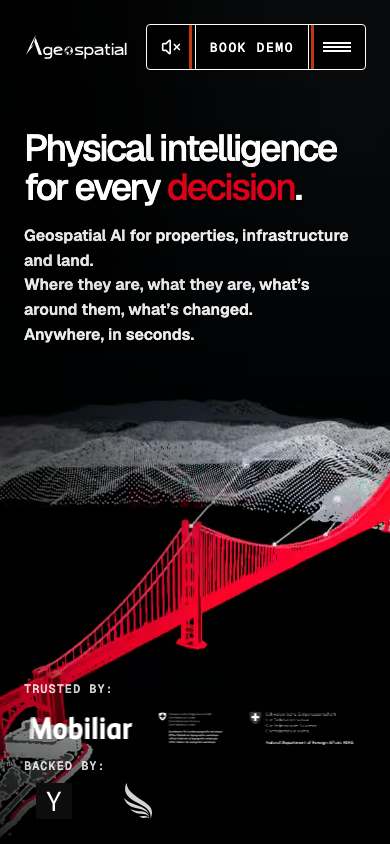 Ageospatial home page on a phone