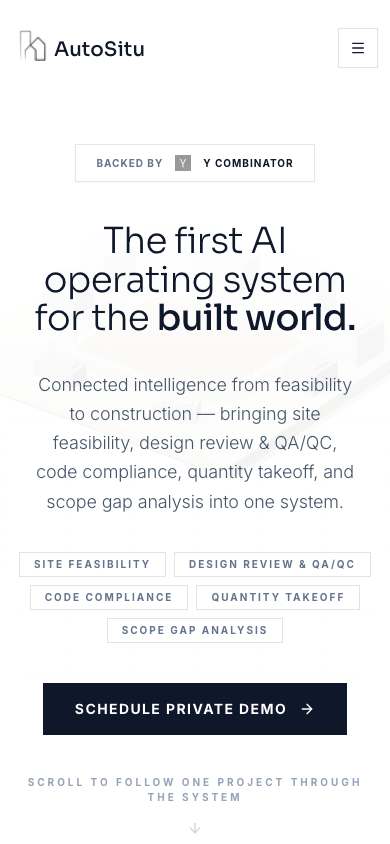 AutoSitu home page on a phone