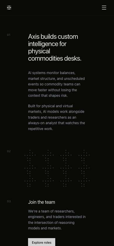Axis home page on a phone