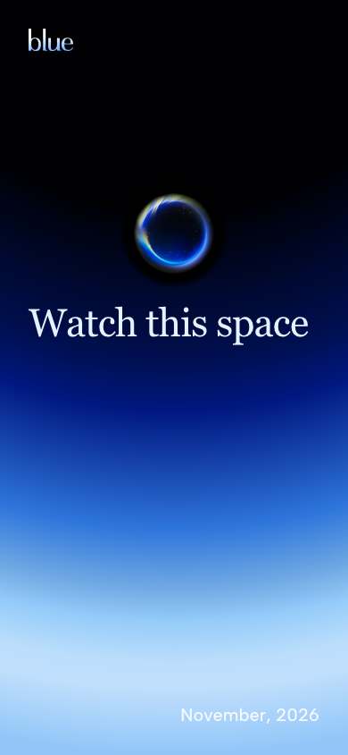 Blue home page on a phone