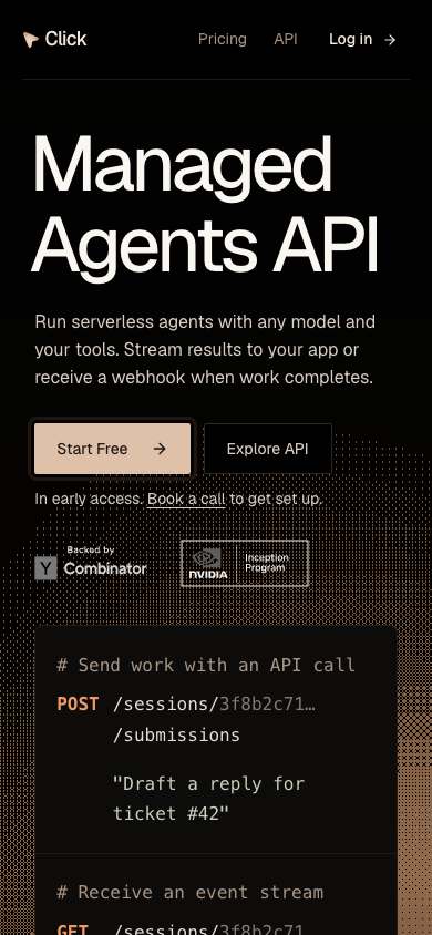 Click home page on a phone