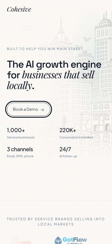 Cohesive home page on a phone