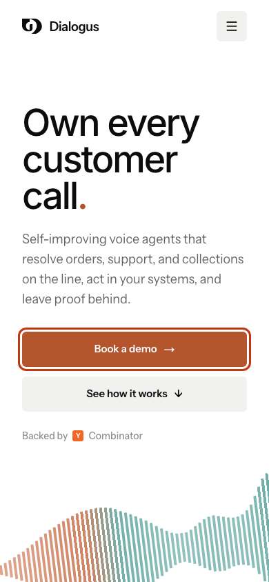 Dialogus home page on a phone