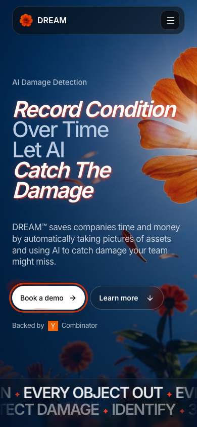 Dream home page on a phone