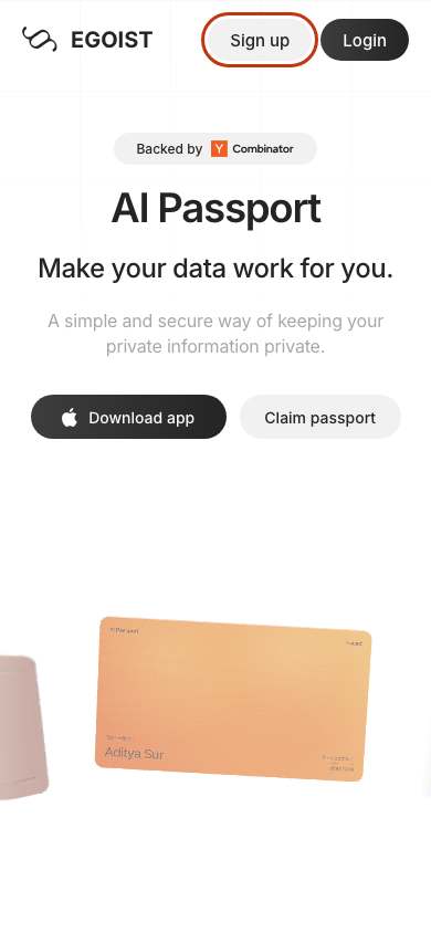Egoist Machines home page on a phone