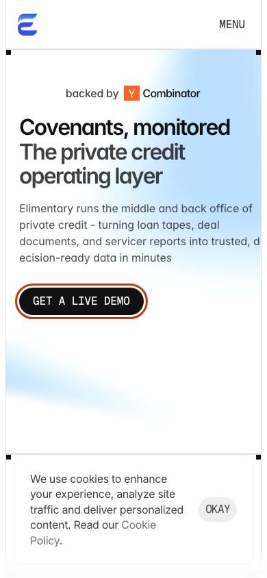 Elimentary home page on a phone