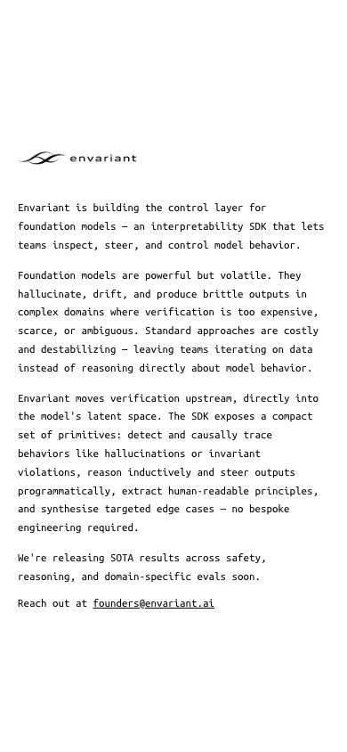 Envariant home page on a phone