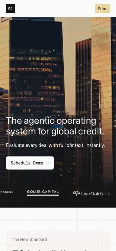F2 home page on a phone