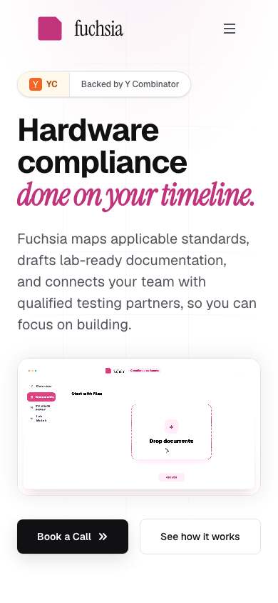 Fuchsia home page on a phone