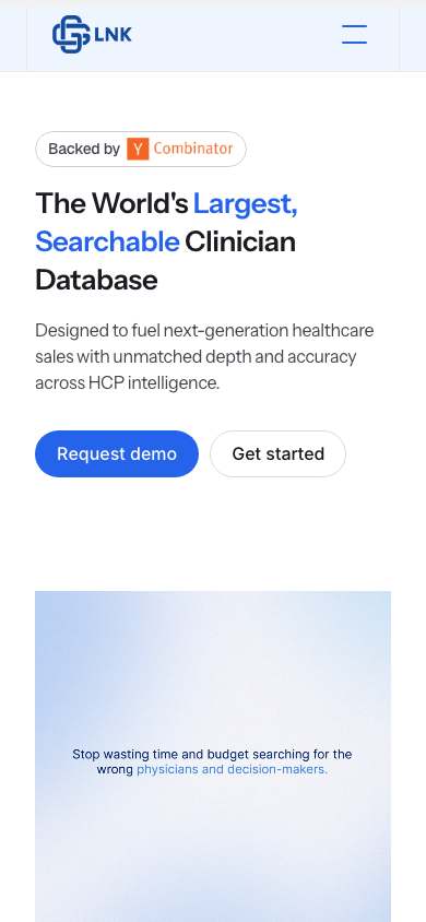 G LNK home page on a phone