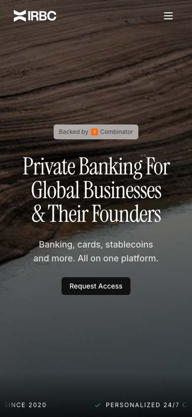 IRBC home page on a phone