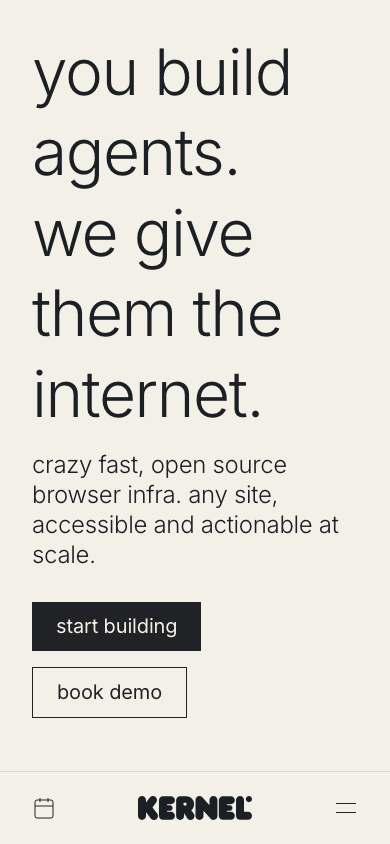 KERNEL home page on a phone
