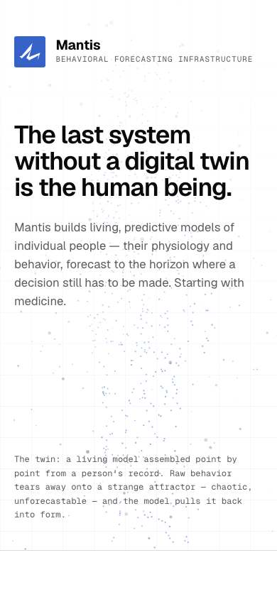 Mantis home page on a phone