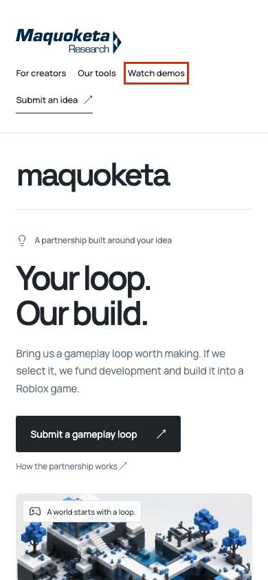 Maquoketa Research home page on a phone
