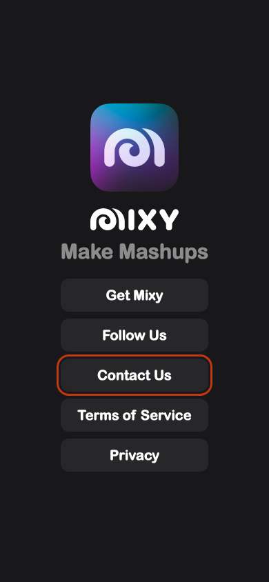 Mixy home page on a phone