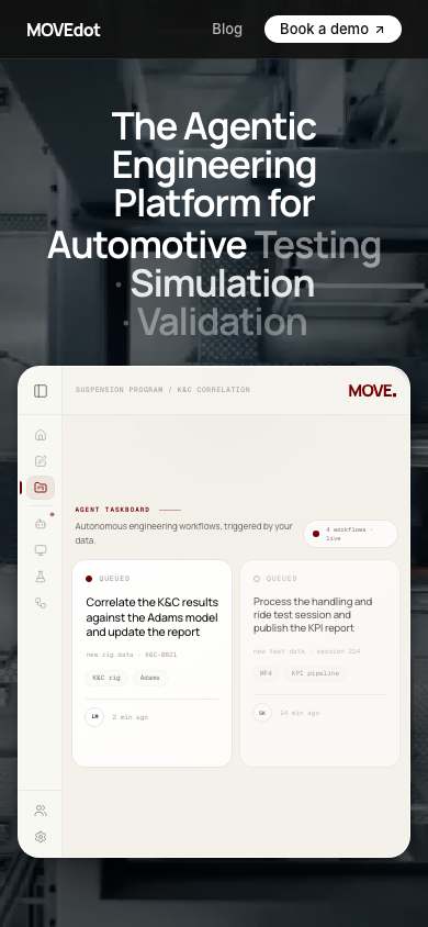 MOVEdot home page on a phone