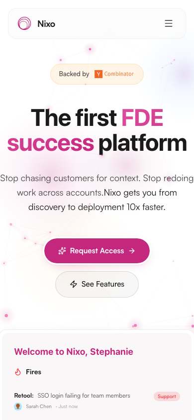 Nixo home page on a phone