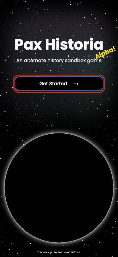 Pax Historia home page on a phone