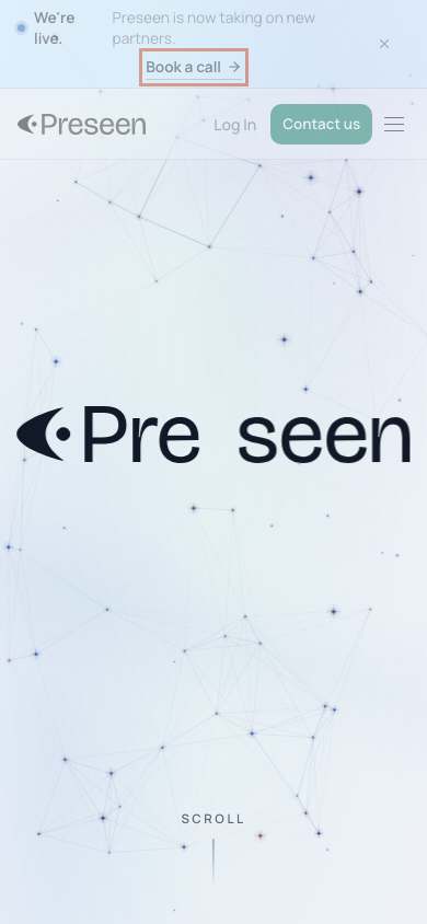 Preseen home page on a phone