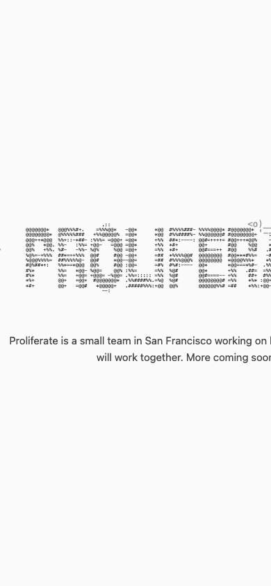 Proliferate home page on a phone