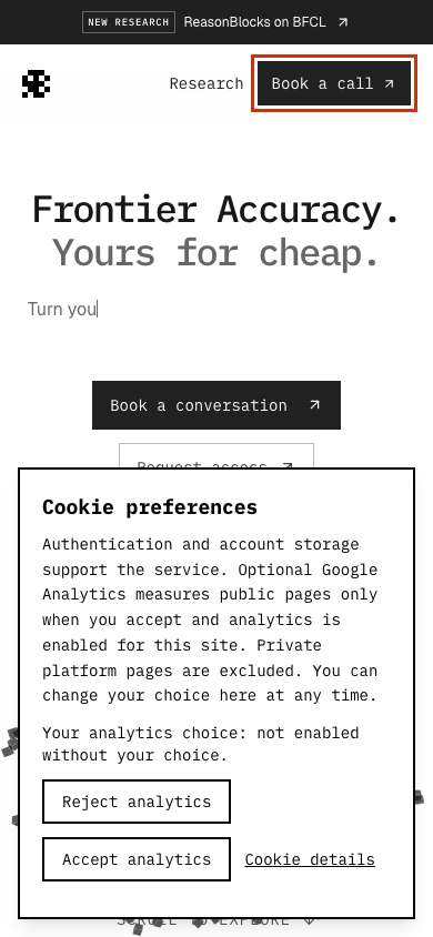 ReasonBlocks home page on a phone