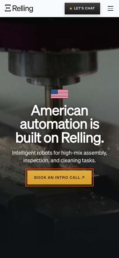 Relling home page on a phone