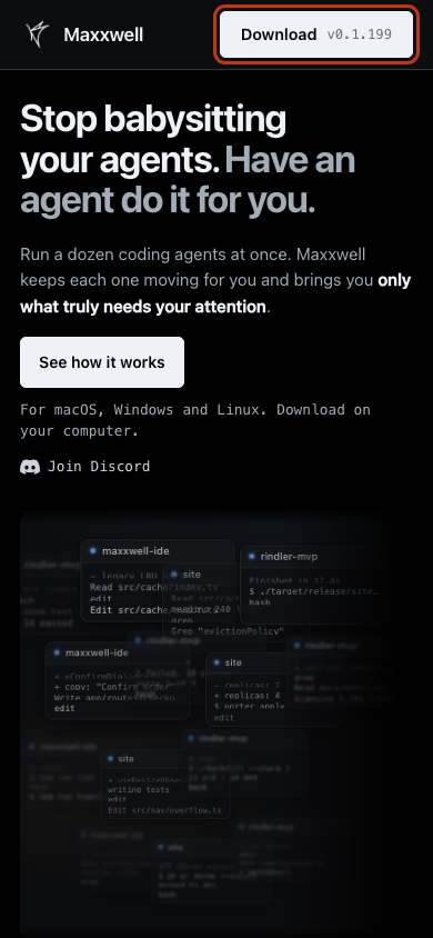 Rindler home page on a phone