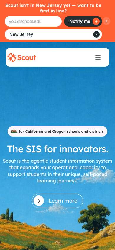 Scout home page on a phone