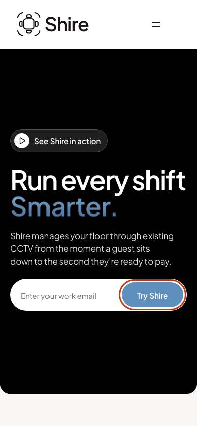 Shire Intelligence home page on a phone