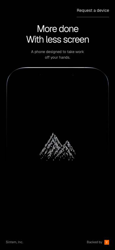 sintem home page on a phone