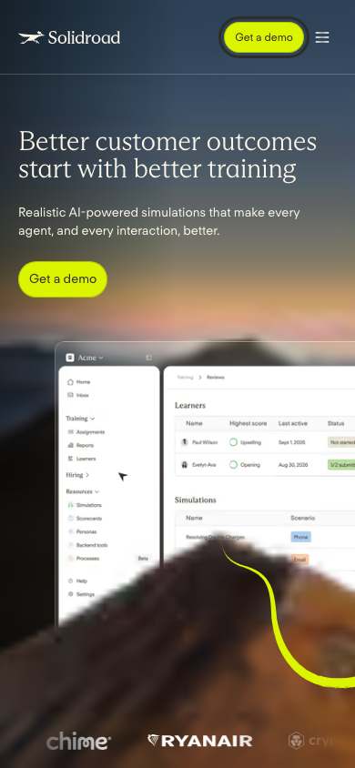 Solidroad home page on a phone