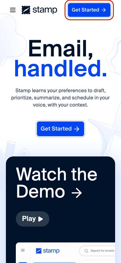 Stamp home page on a phone