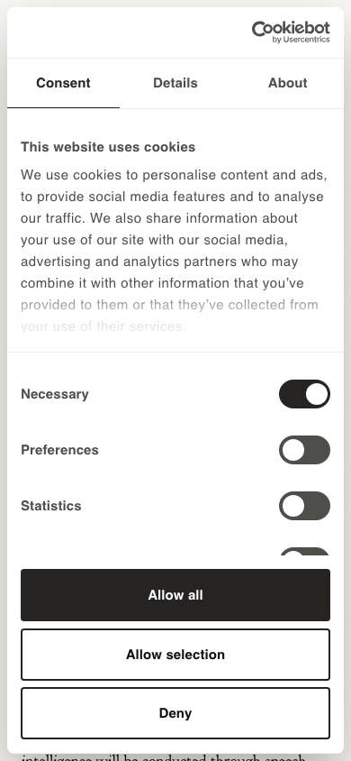 The Agentic Data Co. home page on a phone