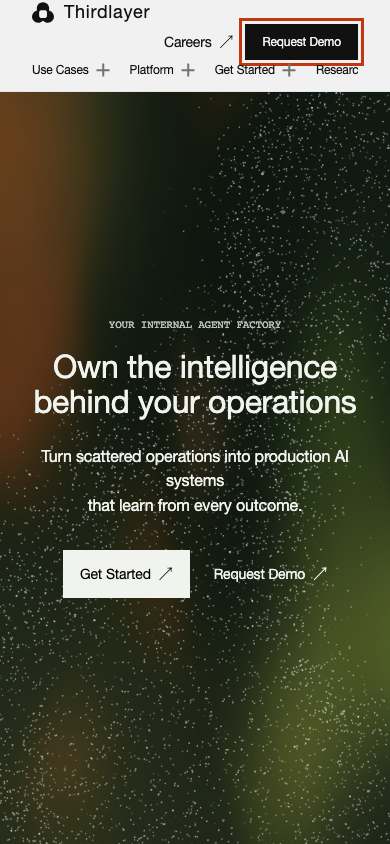 Thirdlayer home page on a phone