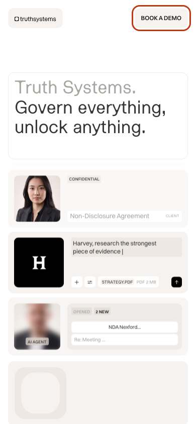 truthsystems home page on a phone