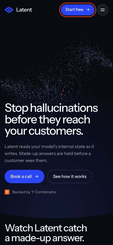 Latent home page on a phone