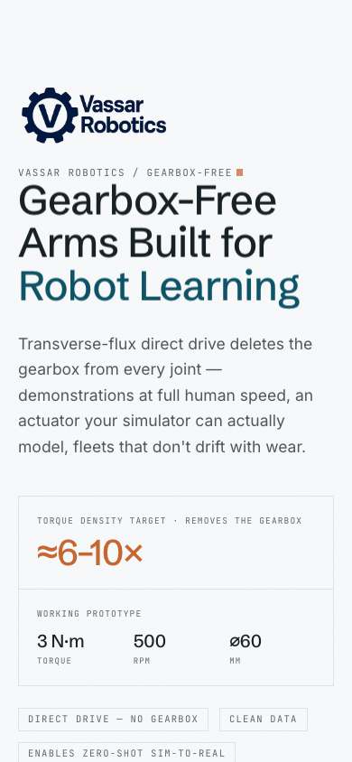Vassar Robotics home page on a phone